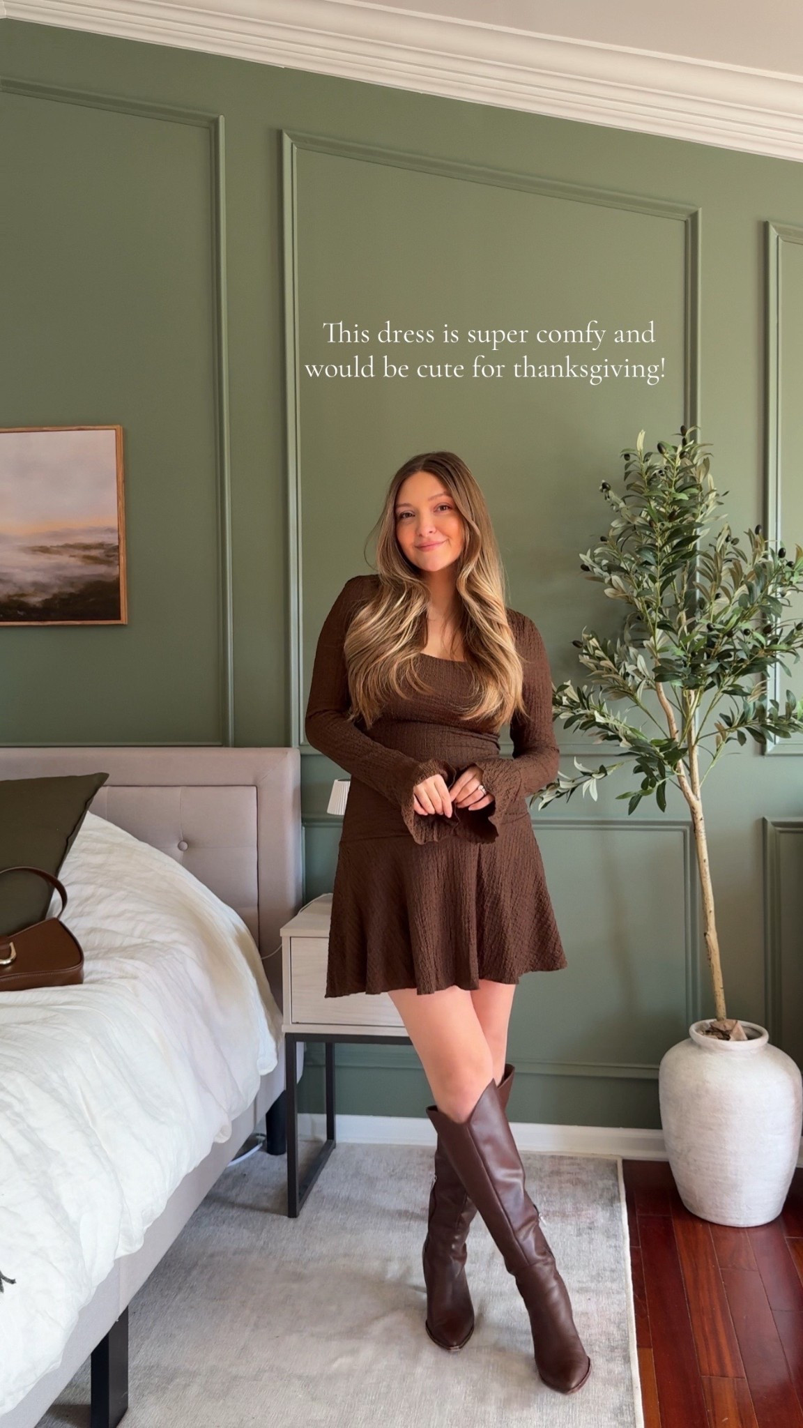 The perfect comfy and cute dress for fall and Thanksgiving! Also has great stretch if you size up for a baby bump! 

#LTKStyleTip #LTKFindsUnder100 #LTKBump