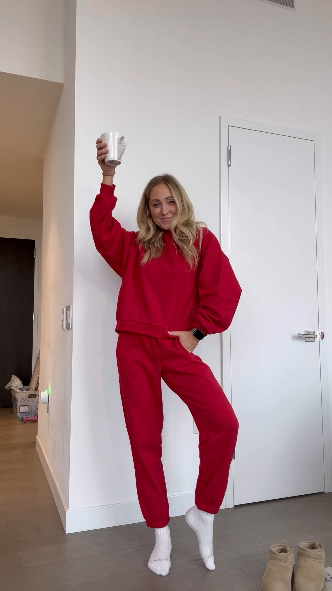 Size small in joggers and sweatshirt, I’d order up one like I did for a comfier fit! Both on SALE using code: GREAT 🎉

#LTKsalealert #LTKHoliday #LTKSeasonal