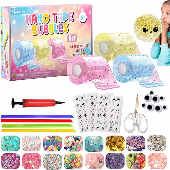 Hazties Nano Tape Bubble Kit for Kids, DIY Craft Bubble Tape Kit with Step-by-Step Video Tutorial... | Amazon (US)