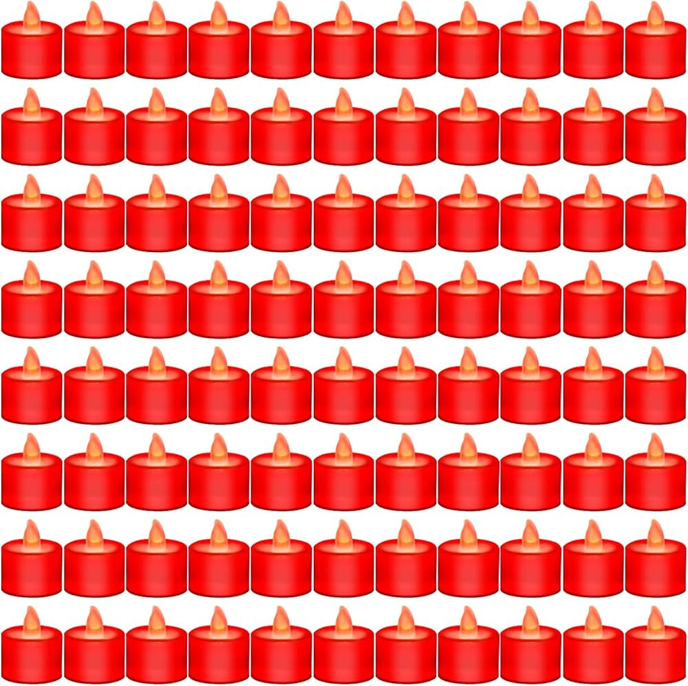 Treela 96 Pieces Realistic Tea Lights Candles Led Candles Battery Operated Romantic Candles Votiv... | Amazon (US)
