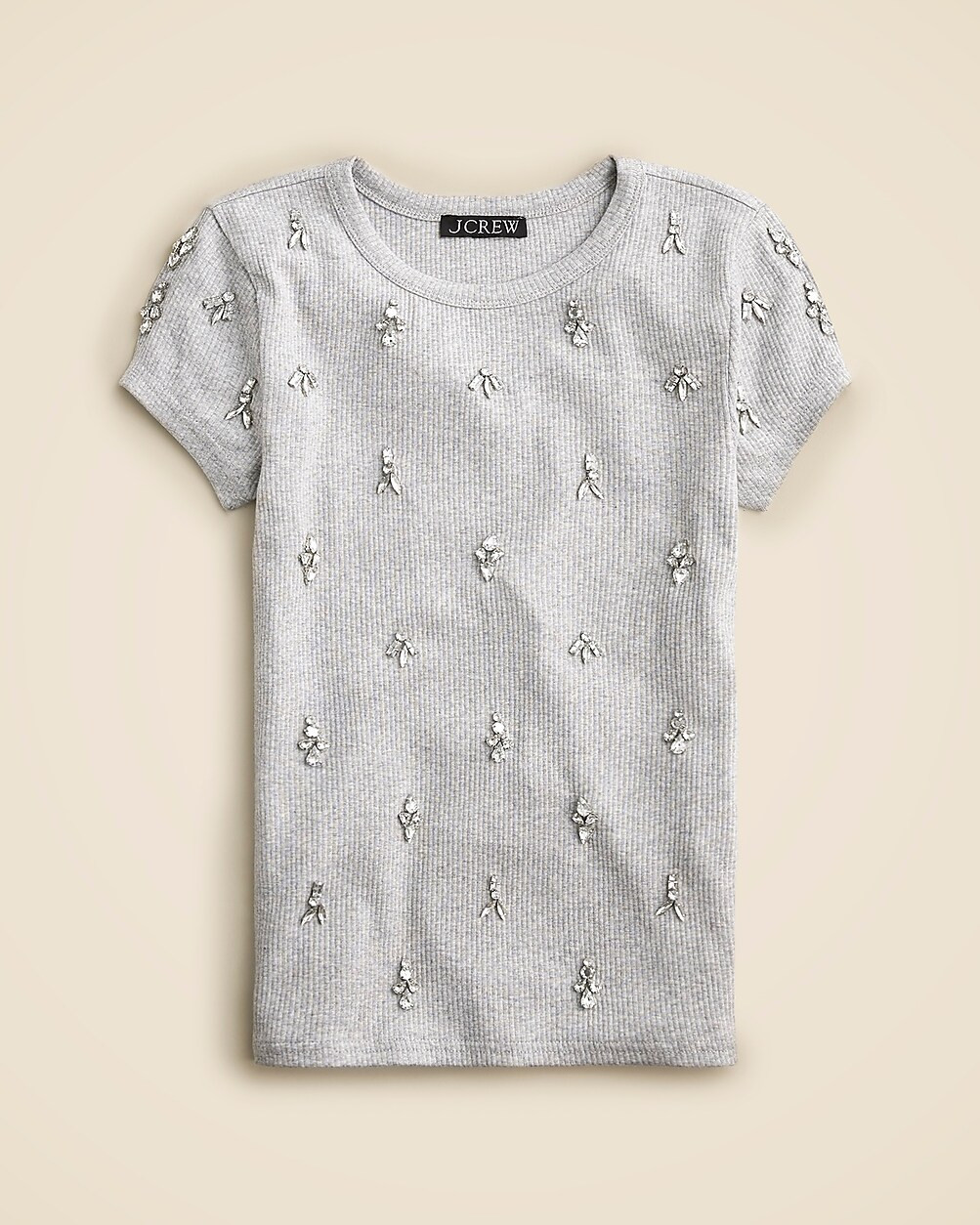 Embellished vintage rib shrunken T-shirt | J. Crew US
