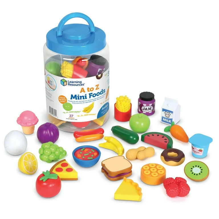 Learning Resources A to Z Mini Foods, Play Kitchen, Montessori Toys for Kids, Ages 3 | Walmart (US)
