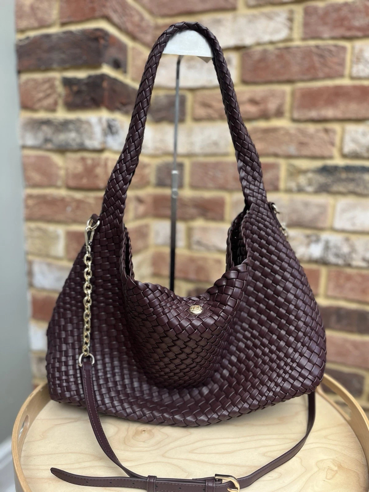 Dune London Deliberate Hobo Bag In Burgundy Slouch RRP £129 Woven Faux Leather  | eBay UK | eBay UK