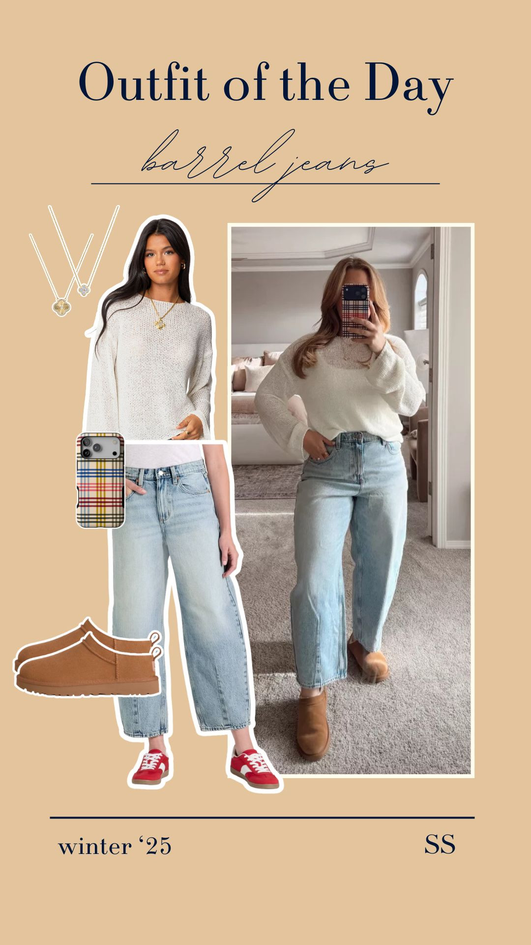 Midsize Casual Outfit of the Day | Barrel Jeans OOTD | Size 10/12 | M/L | 5'3" 

 #LTKootd #LTKMidsize #LTKFindsUnder50