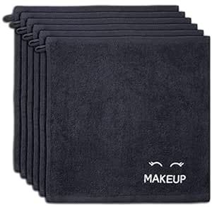White Classic Bleach Safe Black Makeup Towels | Luxury Ultra Soft Cotton Face Washcloths Make up ... | Amazon (US)