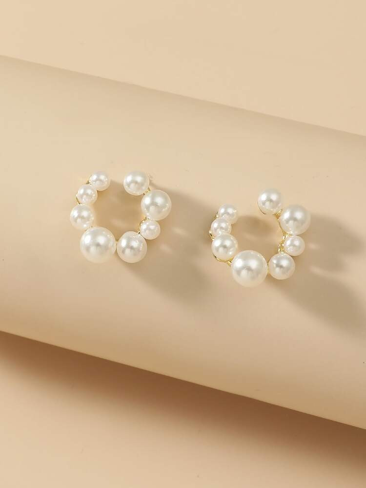 Faux Pearl Decor Stud Earrings | SHEIN