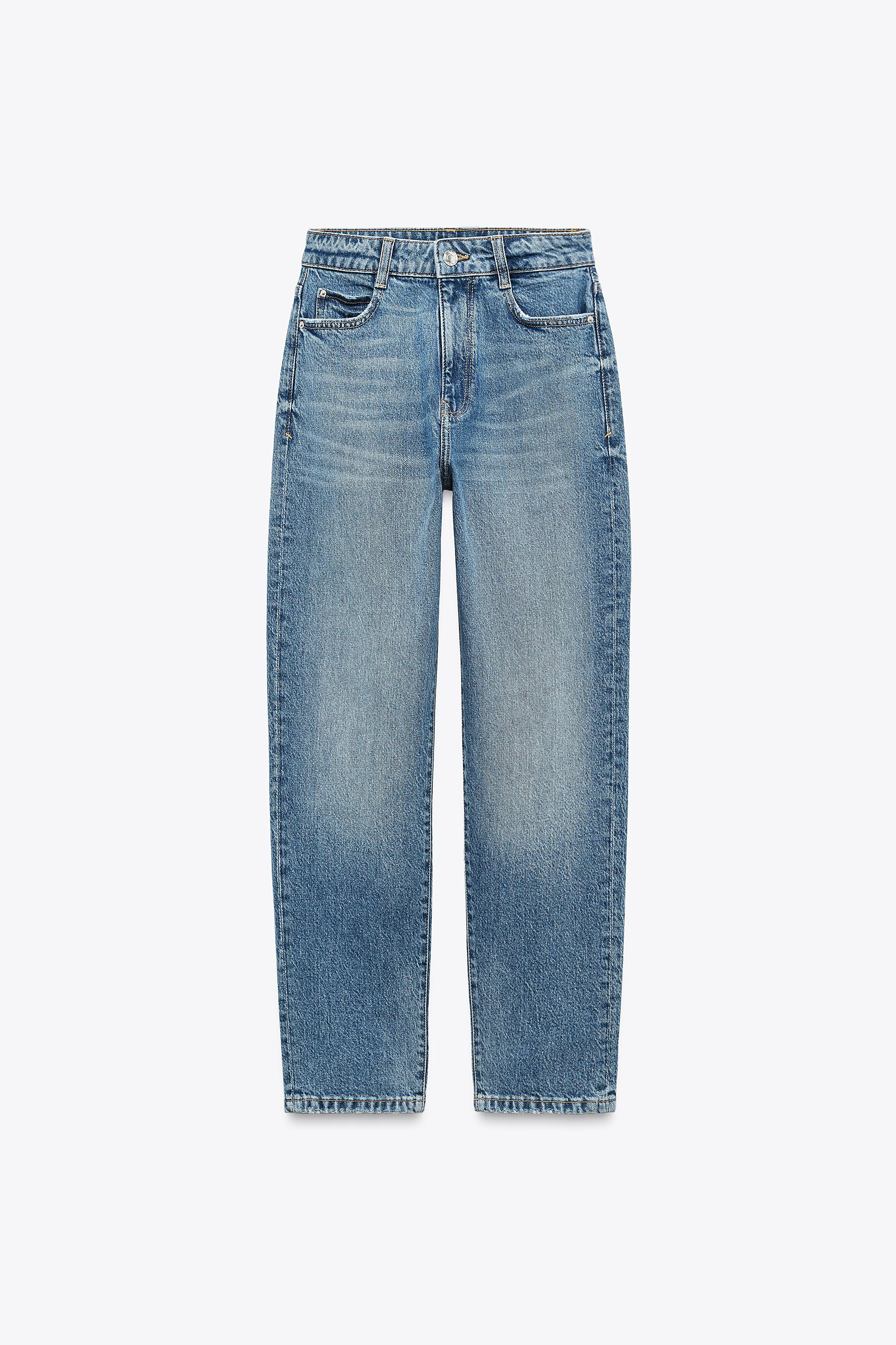 HIGH-WAIST - MOM LEG - ANKLE-LENGTH - COMFORTHigh-waist jeans with five pockets. Zip fly and butt... | Zara UK