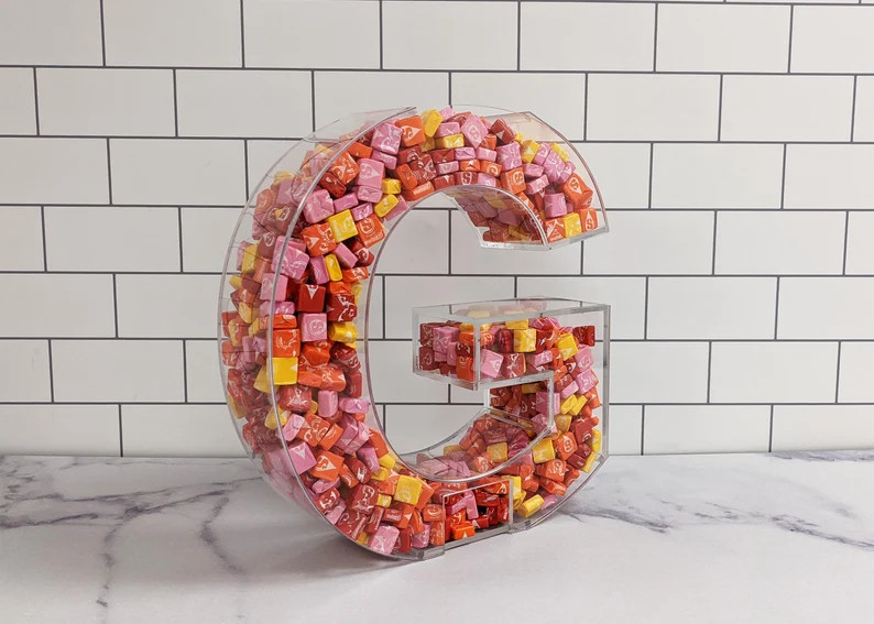 14"H or 18"H Acrylic Letter Dispenser, Bar or Bat Mitzvah Letters, Acrylic Wedding Letters, Plast... | Etsy (US)