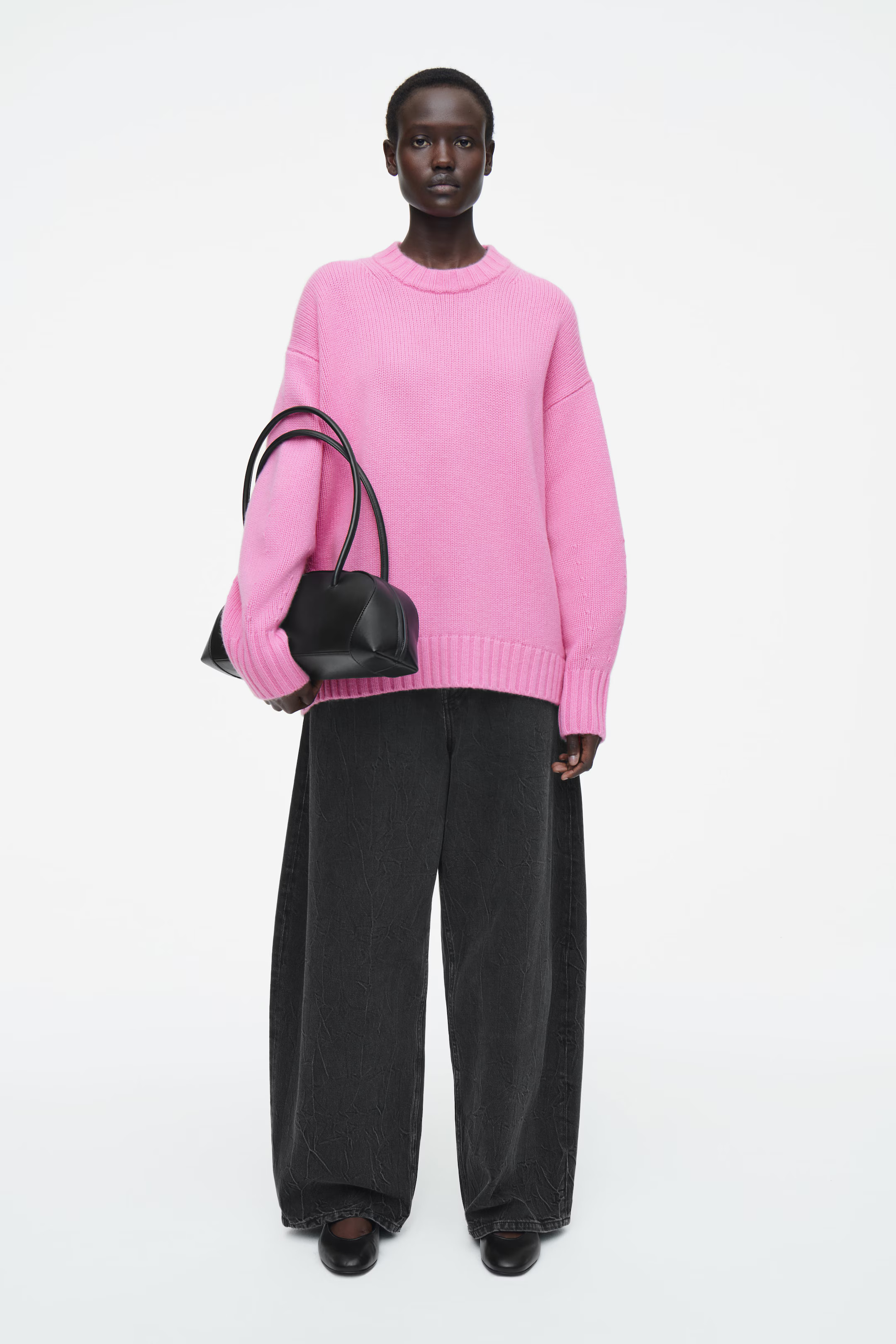 CHUNKY PURE CASHMERE CREW-NECK JUMPER - PINK | COS (EU)