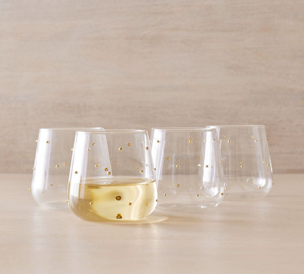 Confetti Celebration Stemless Wine Glasses - Set of 4 | Pottery Barn (US)