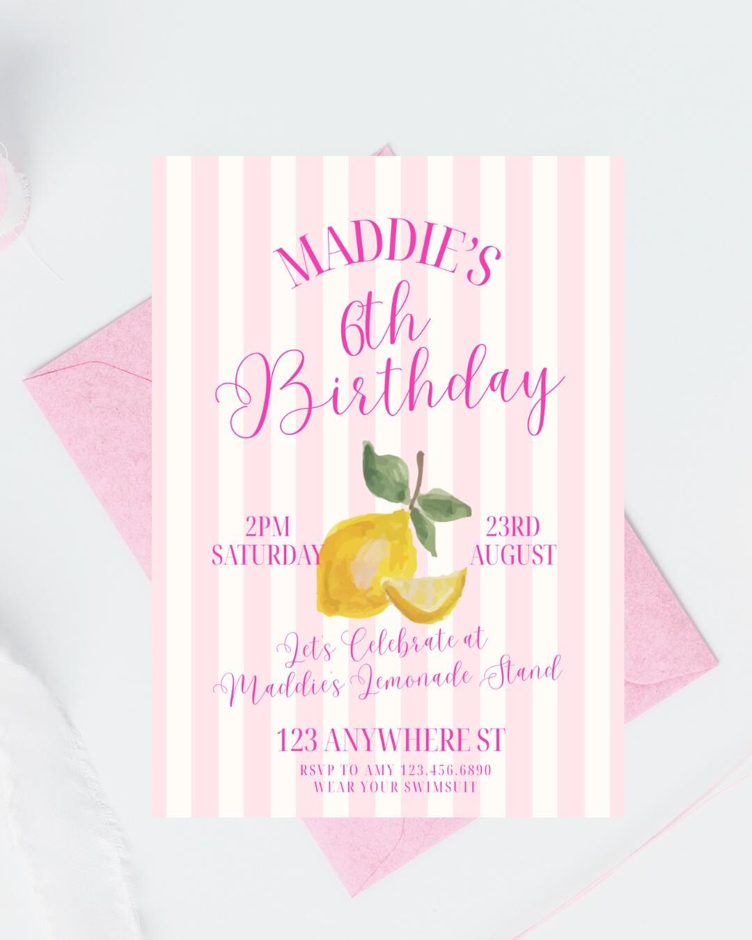 Editable Lemonade Party Invitation Template | Canva Lemon Invitation | Summer Birthday Invite | L... | Etsy (US)