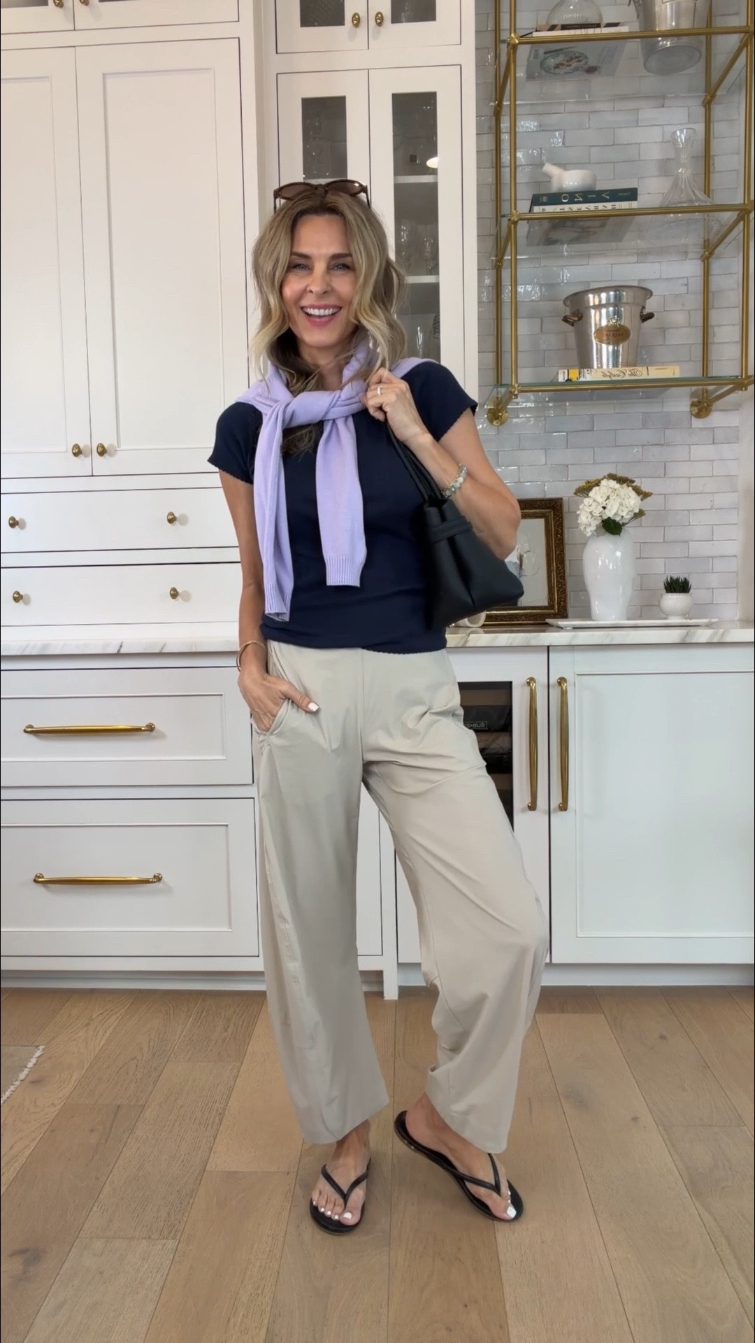 I’m 5’6’’
-Ruti pant wearing sz S @Ruti  
-J Crew Pointelle top isn’t available in this navy color anymore so I linked similar
-Julia Amory Bacall sweater isn’t available in this purple anymore so I linked similar

#LTKOver40 #LTKgrwm #LTKootd