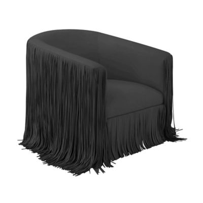 TOV Furniture Shag Me Black Vegan Leather Swivel Chair | Ashley | Ashley Homestore