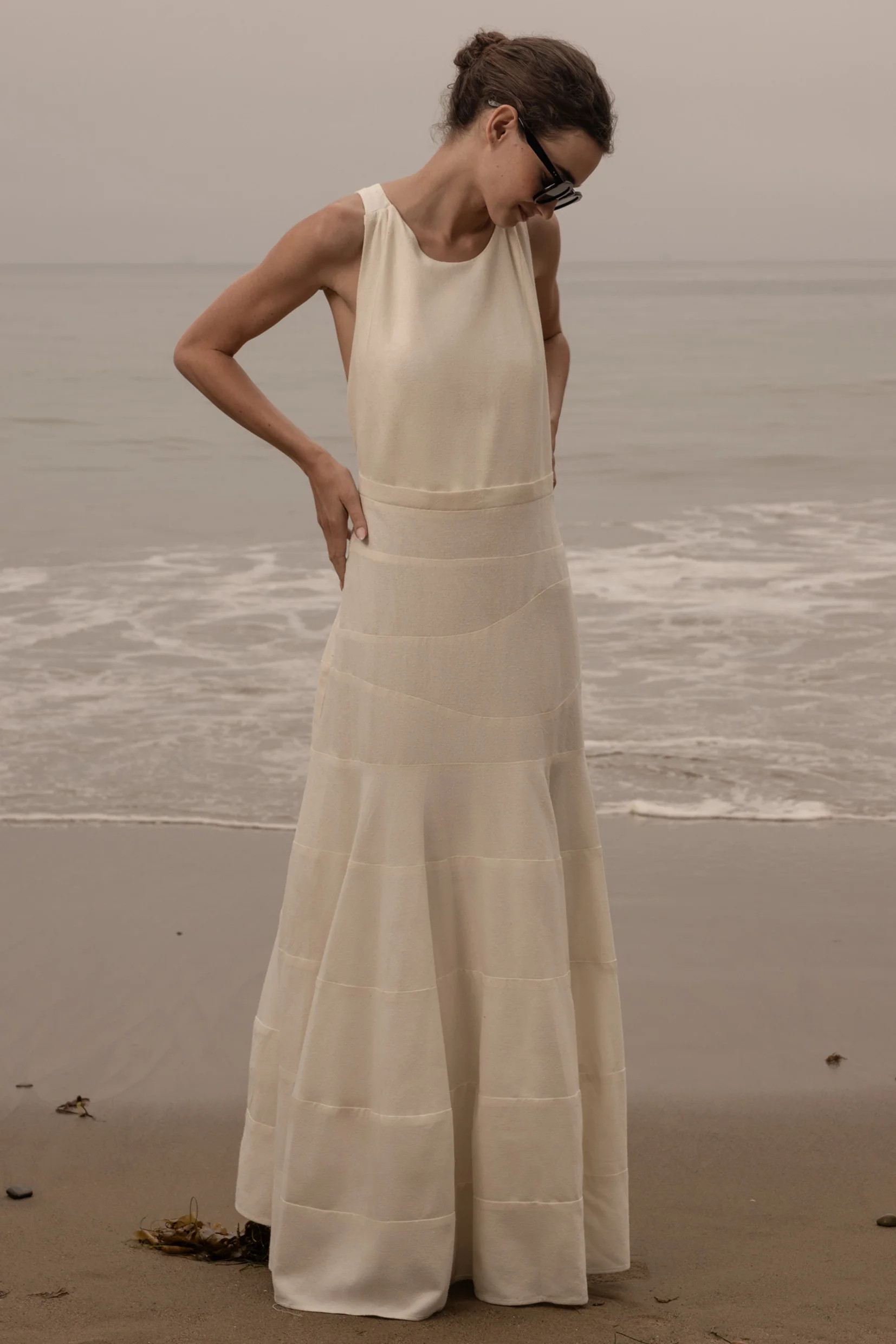 Windsor Gown - Ivory Silk Noil | Heidi Merrick