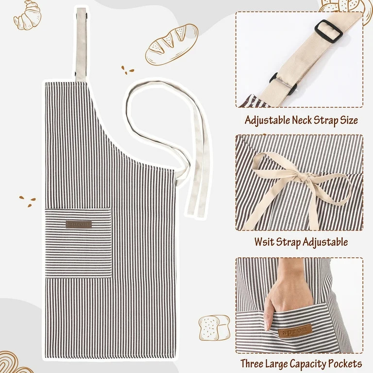 AOWOO Paquete de 2 Delantales de Chef para Cocinar y Hornear: Delantales de Cocina Suaves de Cali... | Walmart (US)