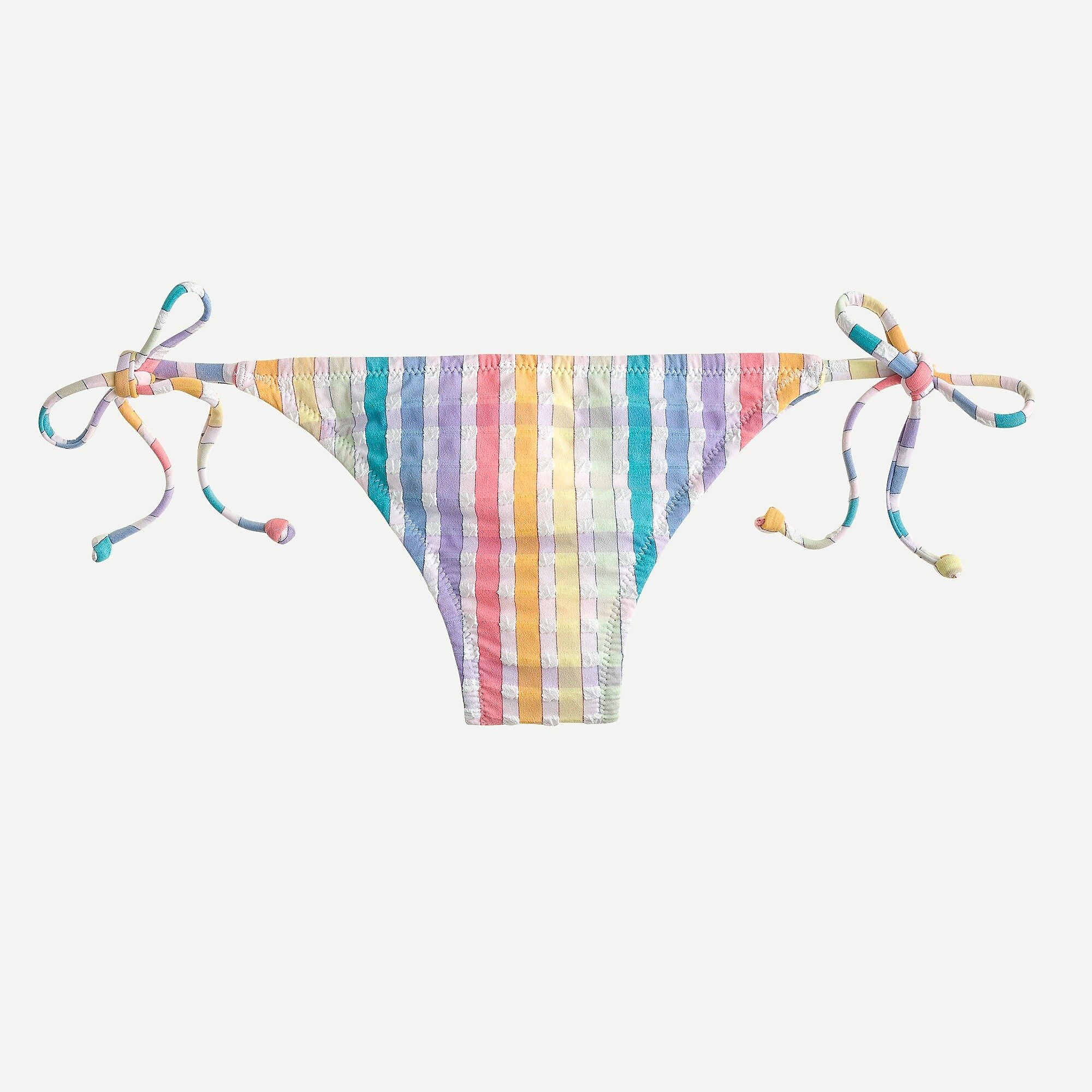 String bikini bottom in rainbow seersucker | J.Crew US