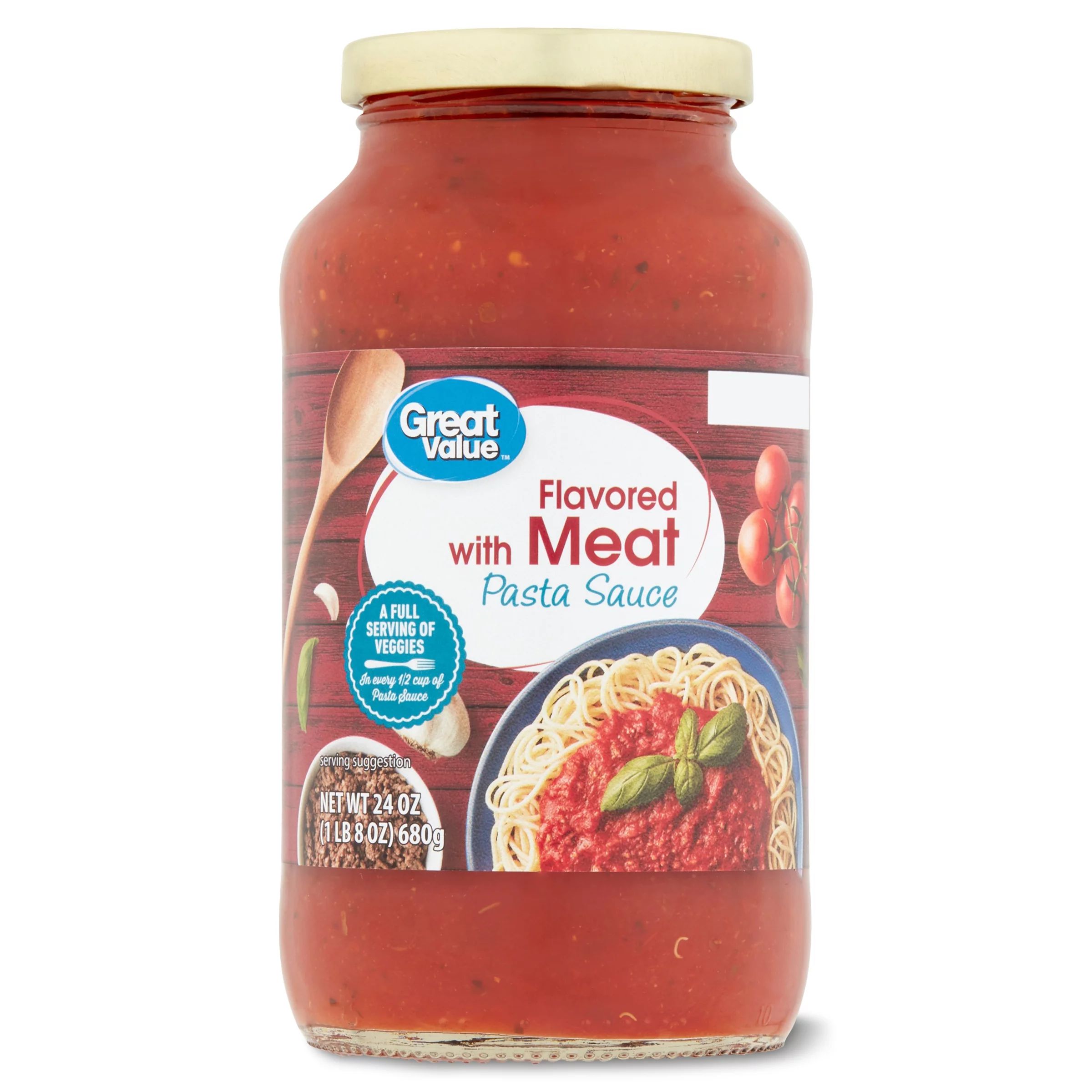 Great Value Flavored with Meat Pasta Sauce, 24 oz - Walmart.com | Walmart (US)