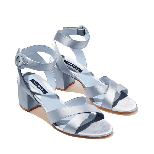 The City Sandal in Powder Satin | Over The Moon