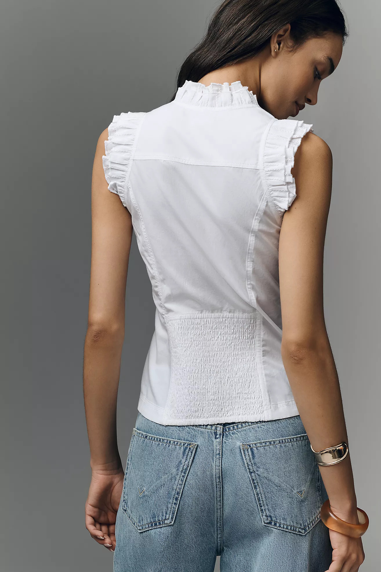 Pilcro Sleeveless Structured Blouse | Anthropologie (US)