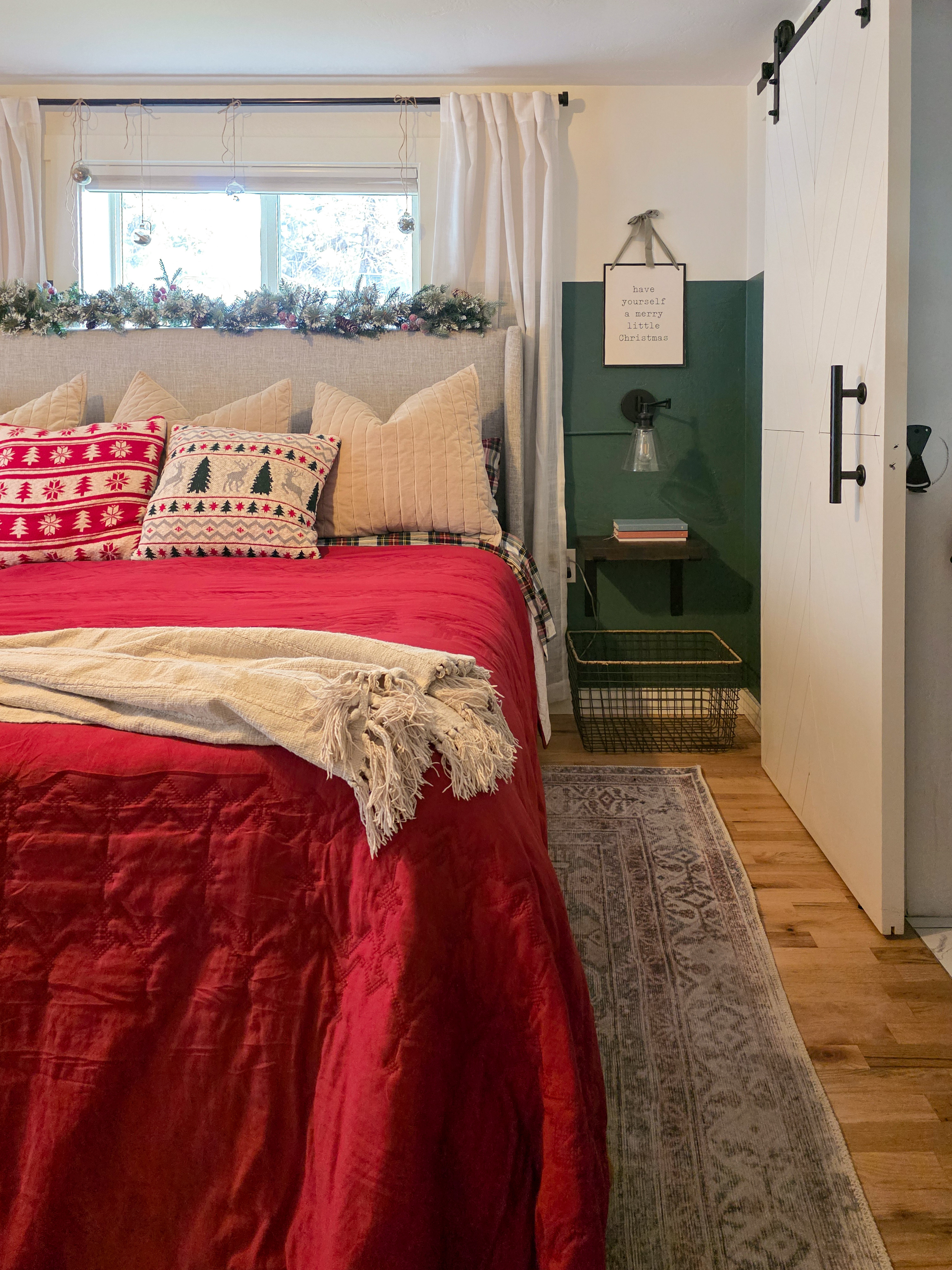 Holiday bed refresh: Swapped in plaid sheets and a bright red comforter. Simple, snuggly, and very December.  

 #LTKHoliday #LTKSeasonal #LTKHome