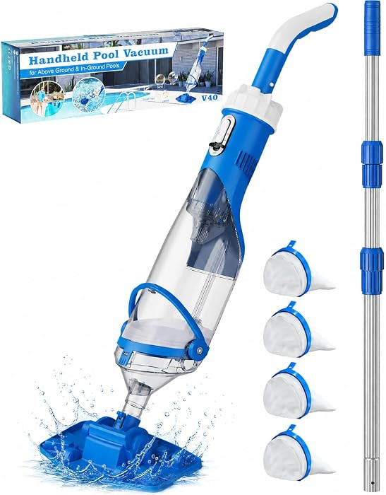 Cordless Pool Vacuum with Telescopic Pole, 18.5 GPM Powerful Suction, 1.5H Supercharge Technology... | Amazon (US)