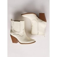 Studded Western Heel Bootie (WW) in Ivory-Cream | Torrid (US & Canada)