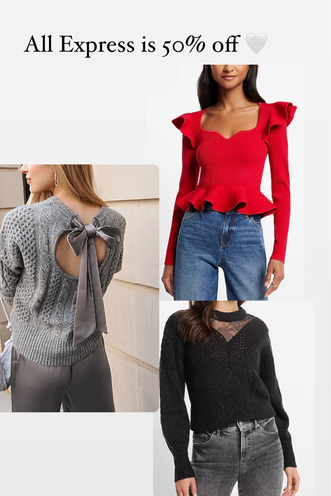 Express sweaters and sweater dresses are so so good! Shop everything for 50% off. Holiday sweater 

#LTKSeasonal #LTKCyberweek #LTKHoliday