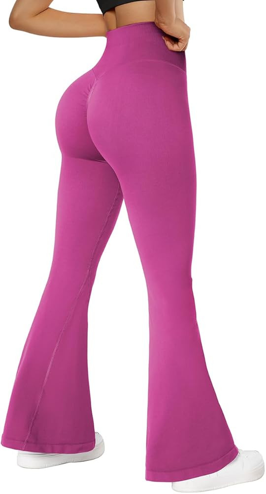 SUUKSESS Women Seamless Butt Lifting Flare Leggings High Waisted Yoga Pants | Amazon (US)
