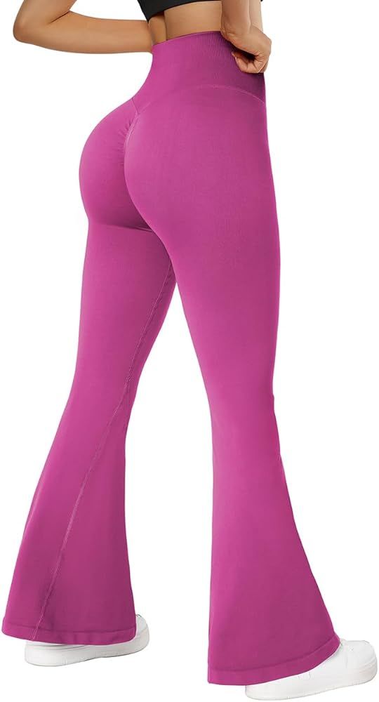 SUUKSESS Women Seamless Butt Lifting Flare Leggings High Waisted Yoga Pants | Amazon (US)