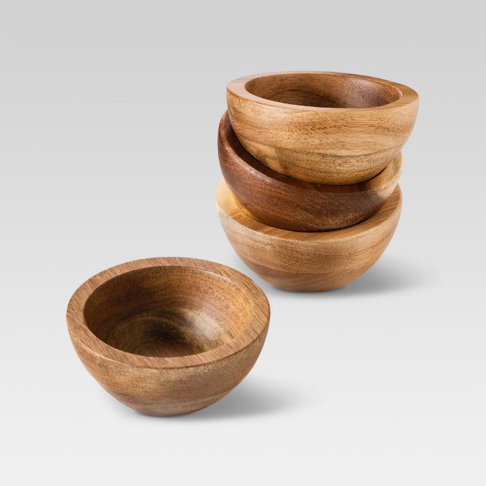 Set of 4 Natural Acacia Dip Bowls - Threshold™ | Target