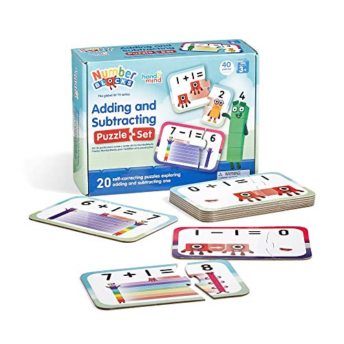 hand2mind Numberblocks Adding and Subtracting Puzzle Set, Addition and Subtraction Games, Number Puzzle, Matching Game, Preschool Math Toys, Toddler Educational Toys, Easter Basket Stuffers for Kids | Amazon (US)