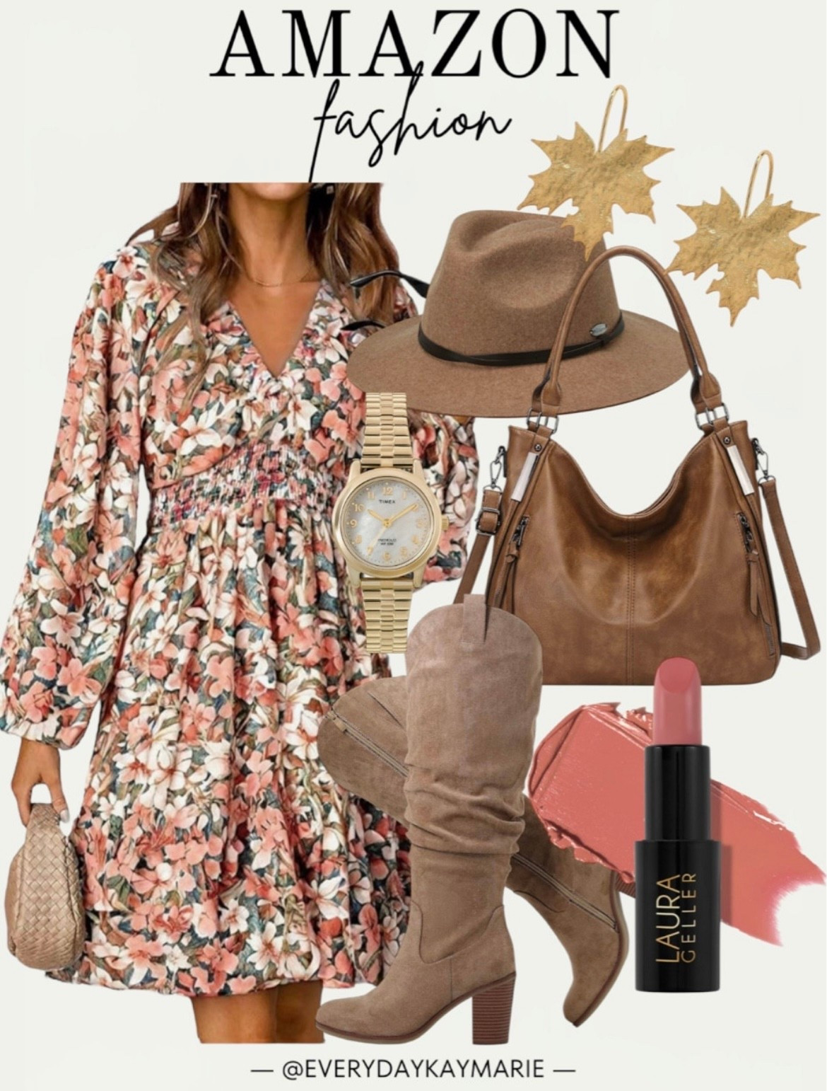 Fall outfit Inspo from Amazon🍂

Floral dress, fedora, hat, purse, knee-high boots, gold jewelry, leaf earrings, beauty, makeup, lipstick 



#LTKStyleTip #LTKSeasonal #LTKBeauty