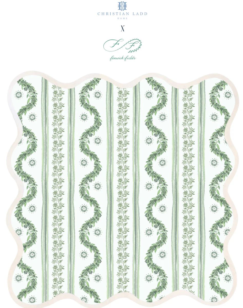 Boxwood Garden Square Placemat | Green | Christian Ladd Home