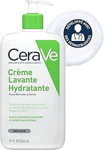 CeraVe Crème Lavante Hydratante 562ml Visage & Corps à l'Acide Hyaluronique pour les Peaux Sèc... | Amazon (FR)