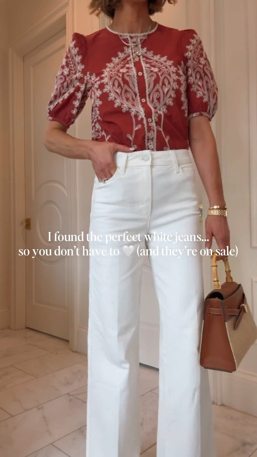 My favorite pair of white jeans are on sale! They fit true to size. Use code PIAGEVIP2026 for 25% off on the PAIGE website. 

#LTKootd #LTKSaleAlert