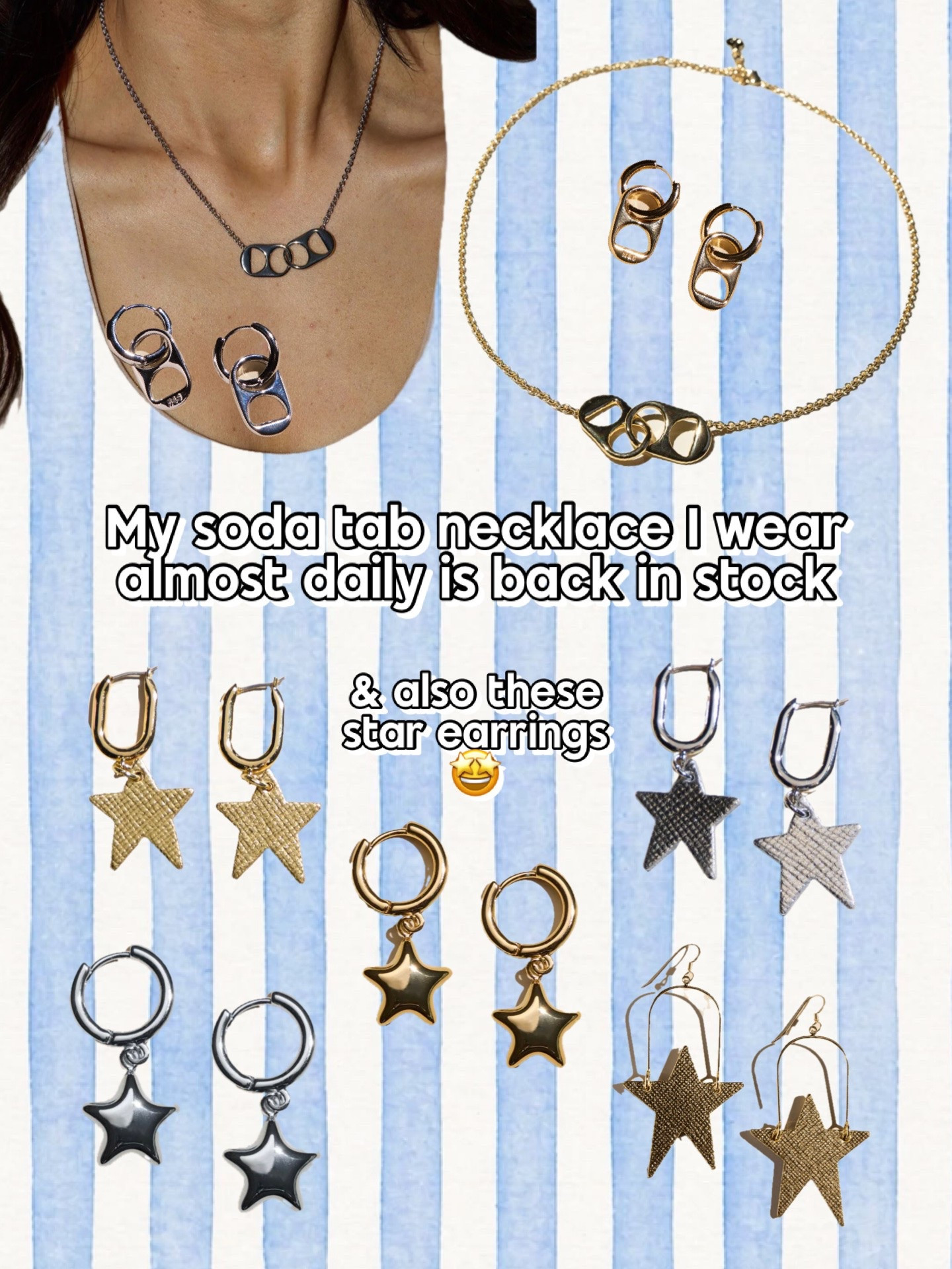 I love love my soda tab necklaces and these star earrings, both are restocked! 👏🏼 I always get asked about this necklace…it’s so adorable! 
@Nickel & Suede

#LTKOver40