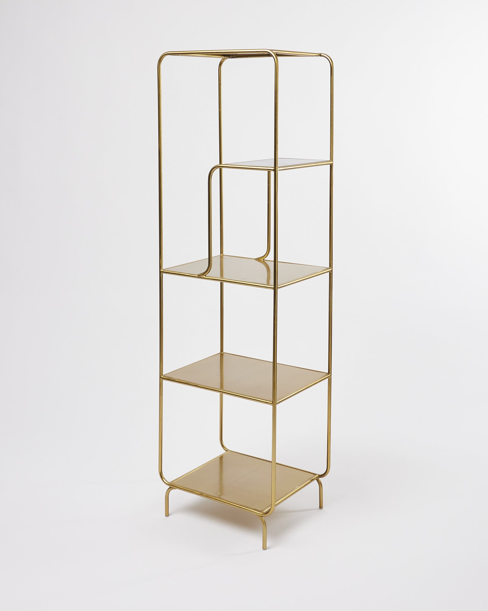Luciana Glass & Gold Metal Narrow Shelving Unit | Oliver Bonas | Oliver Bonas (Global)
