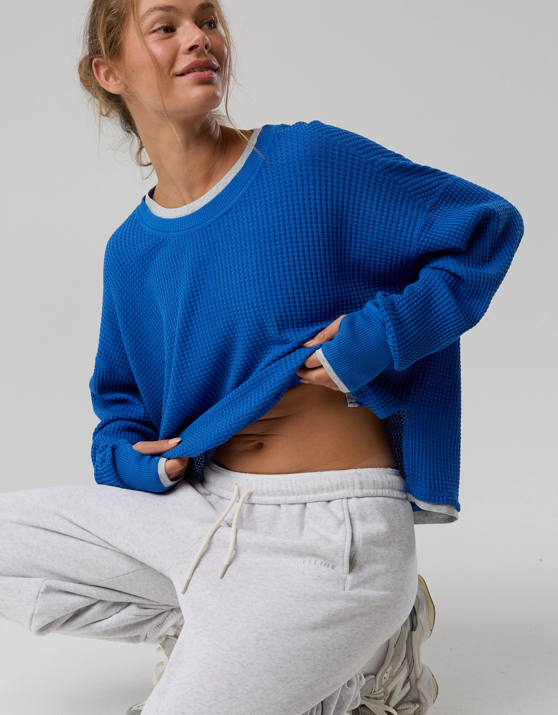 OFFLINE By Aerie Wow! Waffle Layered Long Sleeve T-Shirt | Aerie
