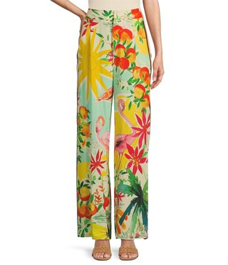 Antonio Melani Collins Tropical Fruit Print Coordinating Linen Wide Leg Pants | Dillard's | Dillard's