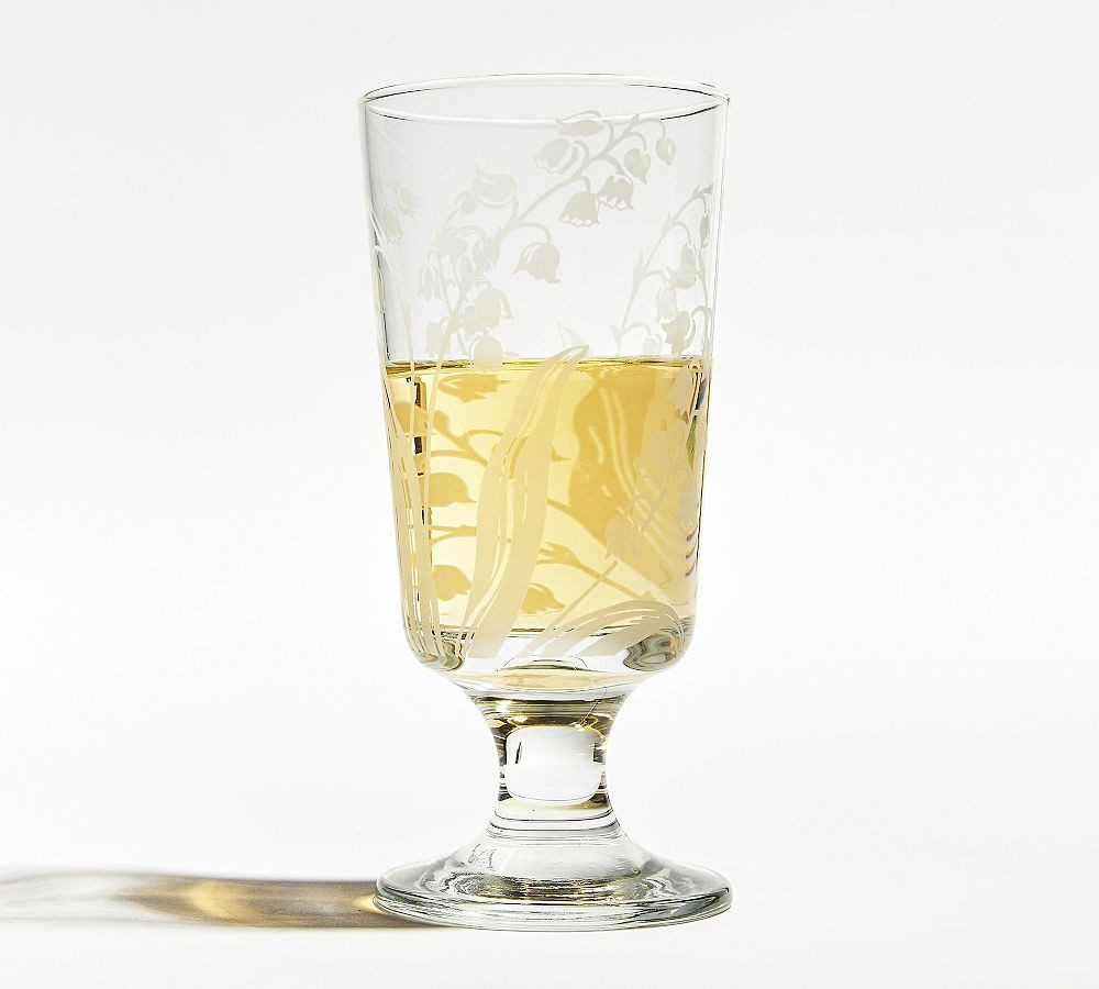 Monique Lhuillier Lily of the Valley Glass Wine Goblets - Set of 4 | Pottery Barn (US)