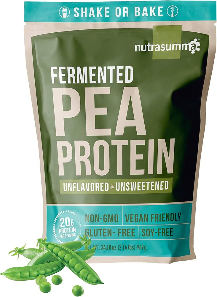 Nutrasumma 100% Plant Based Fermented Pea Protein Powder, 2.14lbs - North American Sourced Peas -... | Amazon (US)