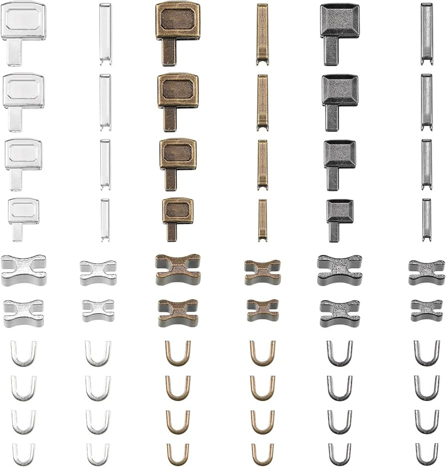 WILLBOND 120 Pieces Metal Zipper Insertion Pin 4 Sizes Zipper Repair Kit Latch Slider Retainer fo... | Amazon (US)