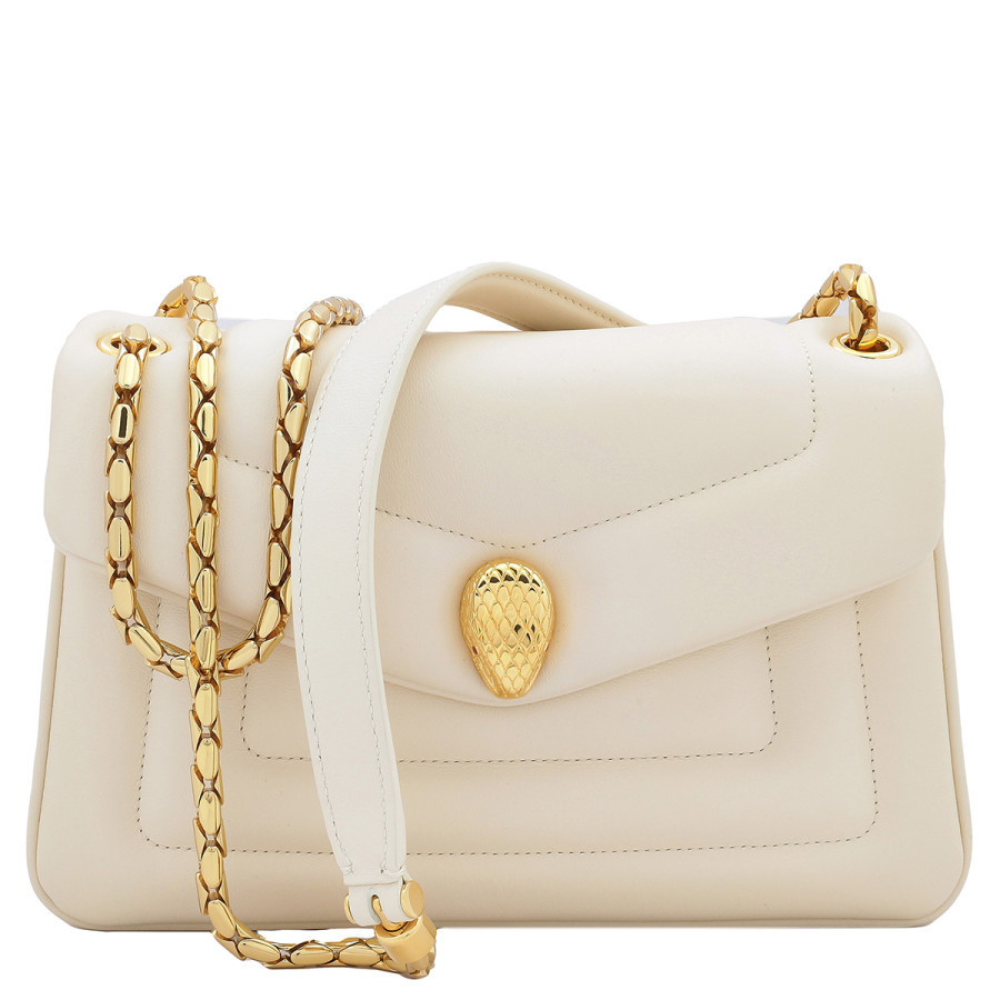 Bvlgari Ivory Serpenti Reverse Leather Shoulder Bag | Jomashop.com & JomaDeals.com