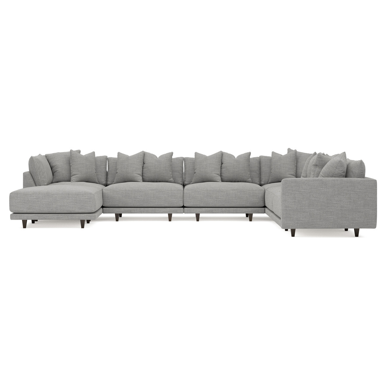 Toulouse Nickel Performance Modular 7-Piece Corner Sectional With Ottoman - Left End - 166 | Kathy Kuo Home