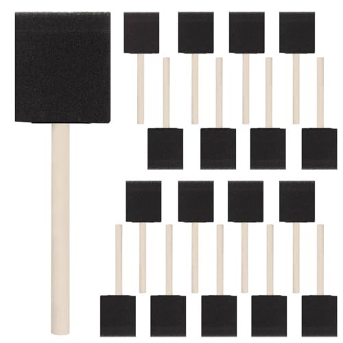 DMSVK 18 Pcs Foam Paint Brushes, 2 Inch Sponge Paint Brush, Wood Handle Sponge Foam Brush for Painting, Staining, Varnish, Craft, Touch Up | Amazon (US)