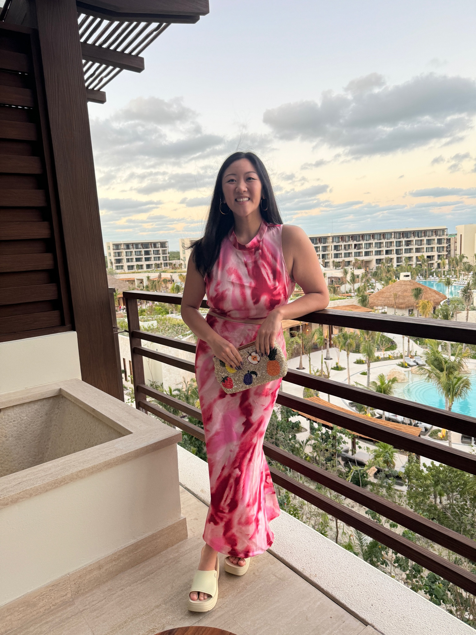 I wore this two-piece tie-dye skirt and sleeveless top on our dinner date. I love that it is still resort-appropriate but my beaded purse elevated it! I can't link my exact outfit but I found a similar one! 
#outfitinspo #resortwear #skirtandtopset #cutepurse

#LTKSeasonal #LTKtravel #LTKstyletip