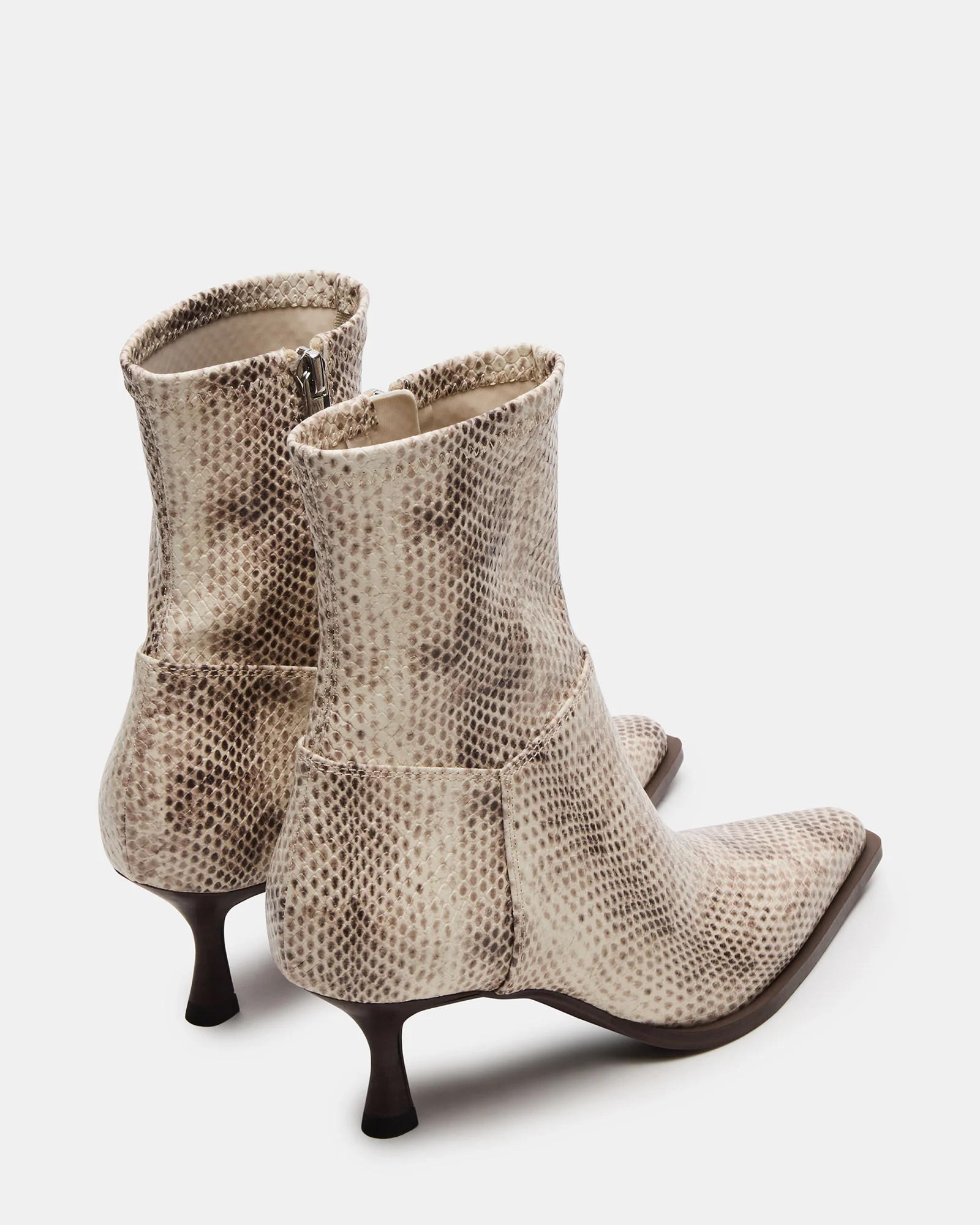 STASIA Natural Snake Pointed-Toe Kitten Heel Women's Ankle Boot | Steve Madden (US)