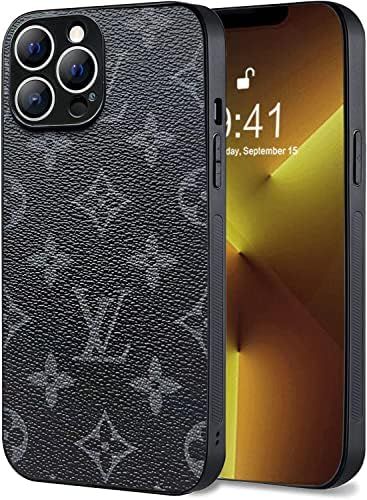 Luxury Designed Case for iPhone 13 Pro Max Case, Classic Pattern Retro PU Leather Shockproof Protect | Amazon (US)
