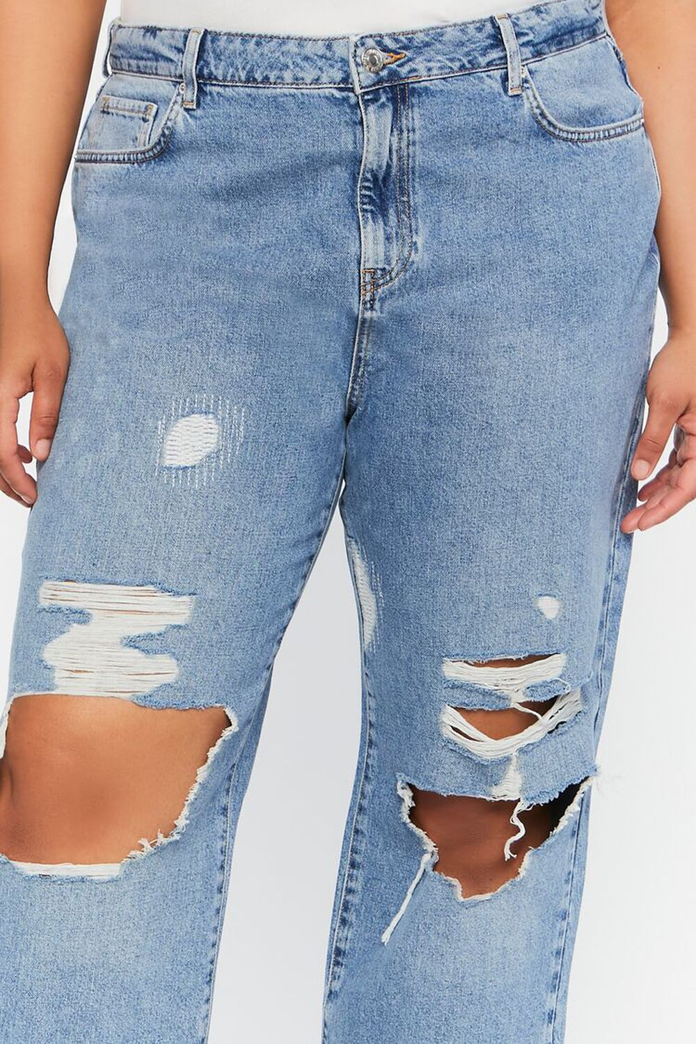 Plus Size Destroyed 90s-Fit Jeans | Forever 21 (US)