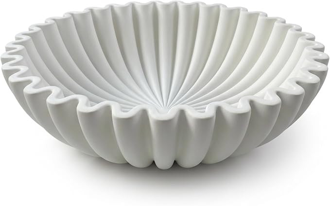 OAKOA Large Decorative Bowl - White Decorative Bowls for Home Decor - Organic Modern Home Decor B... | Amazon (US)